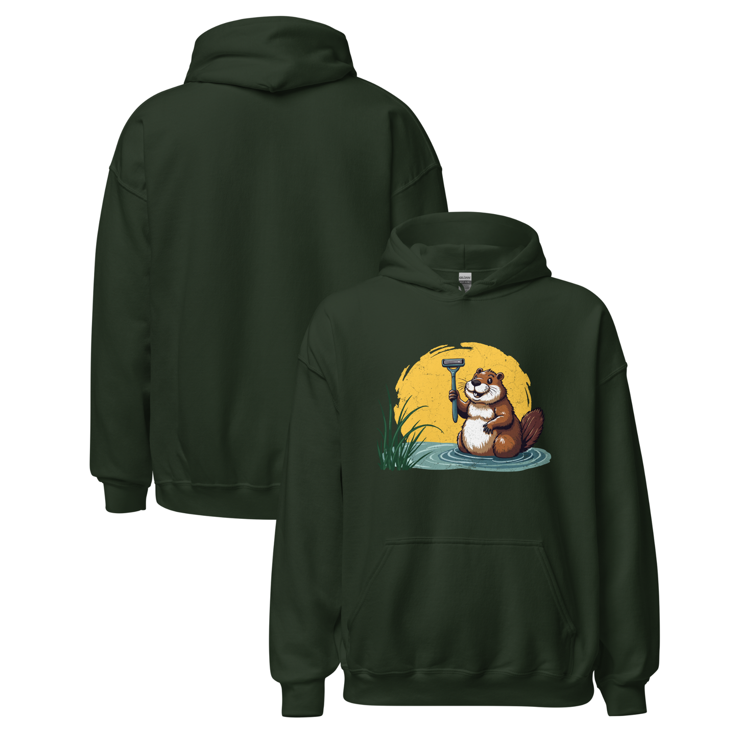 Funny Beaver Women’s Hoodie – Quirky Animal Graphic Pullover, Novelty Humor Gift