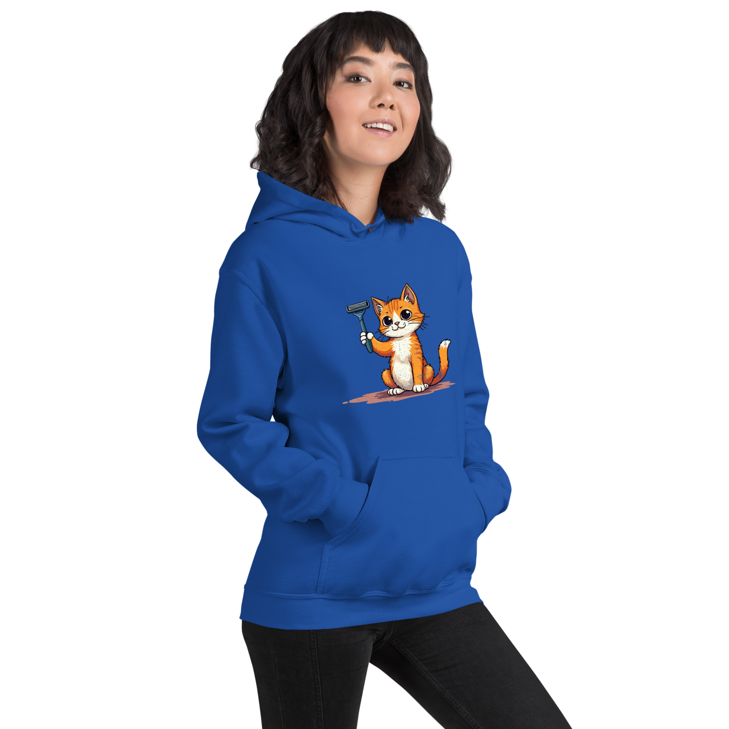 Cute Cat Funny Women’s Hoodie – Sarcastic Animal Graphic Pullover, Novelty Gift