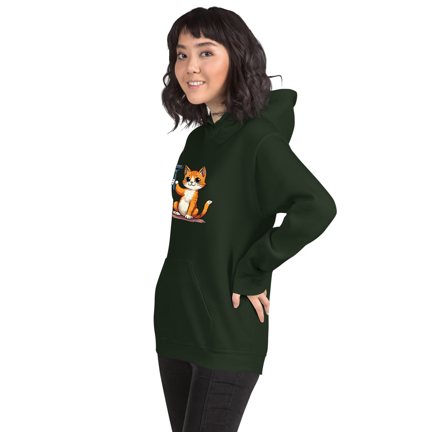 Cute Cat Funny Women’s Hoodie – Sarcastic Animal Graphic Pullover, Novelty Gift
