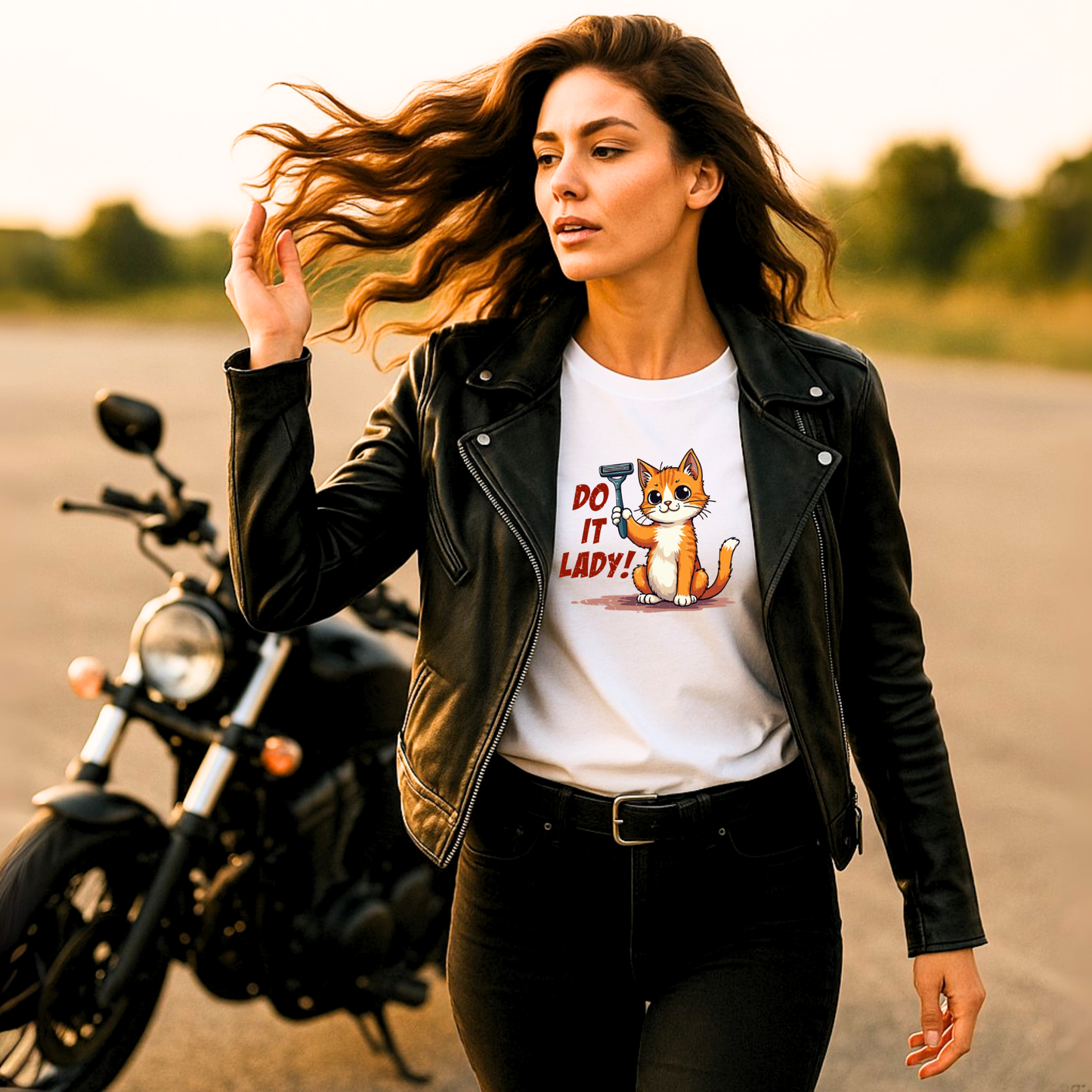 “Do It lady!” - Funny Cat Women’s T-Shirt – Bold Graphic Humor Tee, Novelty Gift