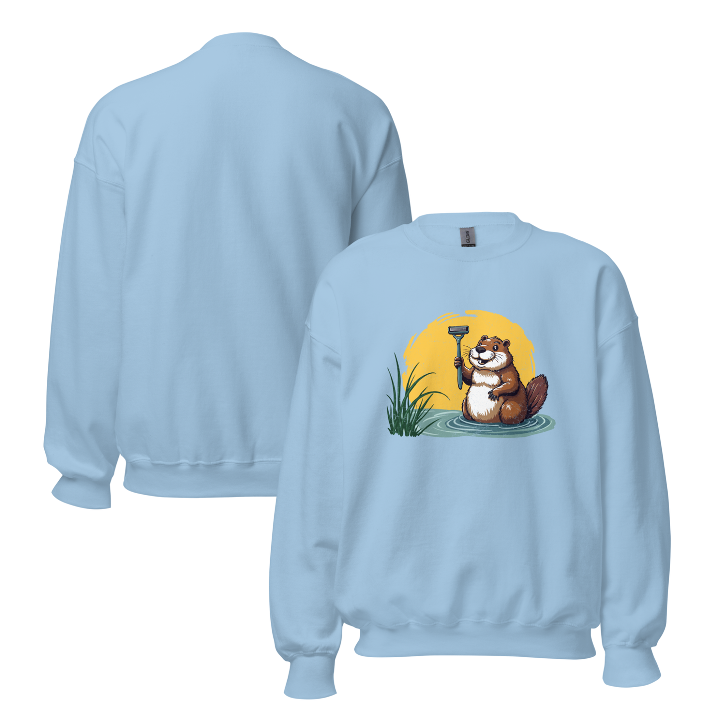 Funny Beaver Women’s Sweatshirt – Quirky Animal Graphic Pullover, Novelty Humor Gift