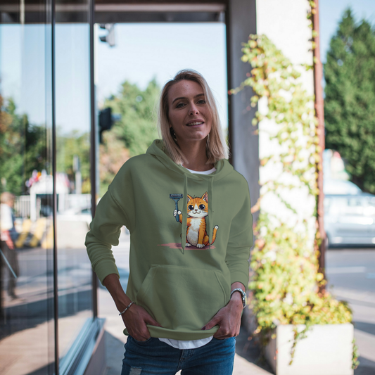 Cute Cat Funny Women’s Hoodie – Sarcastic Animal Graphic Pullover, Novelty Gift