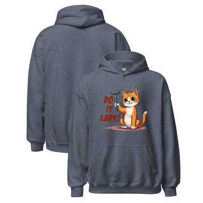 “Do It lady!” Funny Cat Women’s Hoodie – Bold Graphic Humor Pullover, Novelty Gift