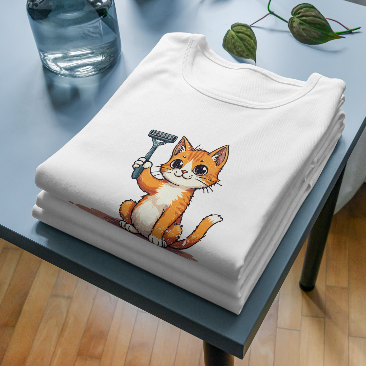 Cute Cat Funny Women’s T-Shirt – Sarcastic Animal Graphic Tee, Novelty Gift Top