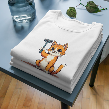 Cute Cat Funny Women’s T-Shirt – Sarcastic Animal Graphic Tee, Novelty Gift Top