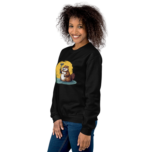 Funny Beaver Women’s Sweatshirt – Quirky Animal Graphic Pullover, Novelty Humor Gift