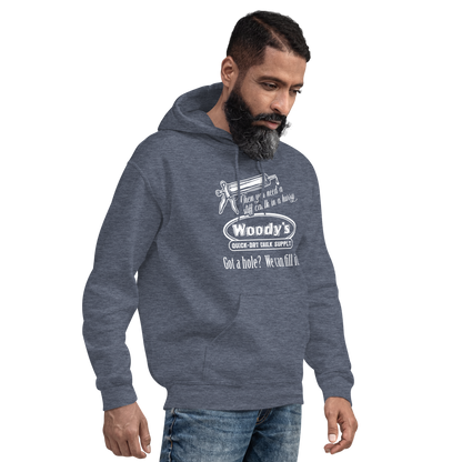 "When you need a stiff caulk in a hurry." - Funny Men's Graphic Hoodie, Sarcastic Humor Pullover, Novelty Gag Gift